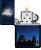 Zippo Navy Blau color 3D-Druck Flame Moon