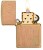 Zippo Brushed Brass - Mahogany Emblem Attached